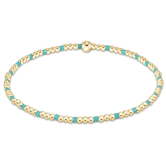 eGirl - Hope Sincerity Pattern 2mm Bead Bracelet - Turquoise