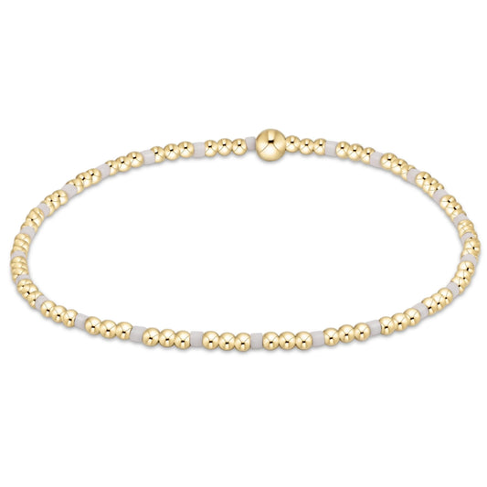 eGirl - Hope Sincerity Pattern 2mm Bead Bracelet - White