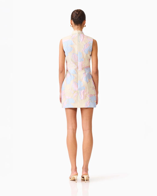 Marlene Shift Mini Dress in Gold Multi