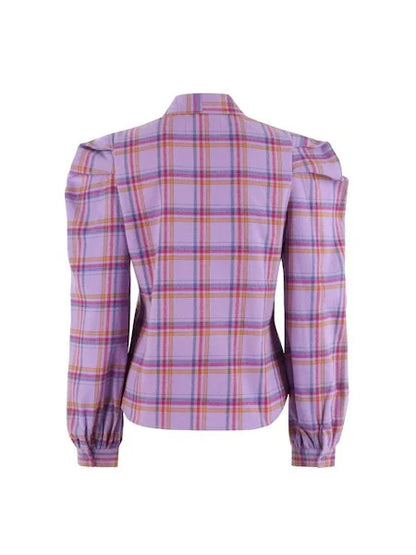 The Shirt - The French Bow Shirt - Lavender Plaid