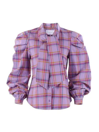 The Shirt - The French Bow Shirt - Lavender Plaid