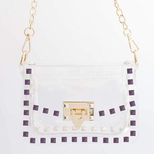 Clearly Handbags - The Jackie in Purple & Gold