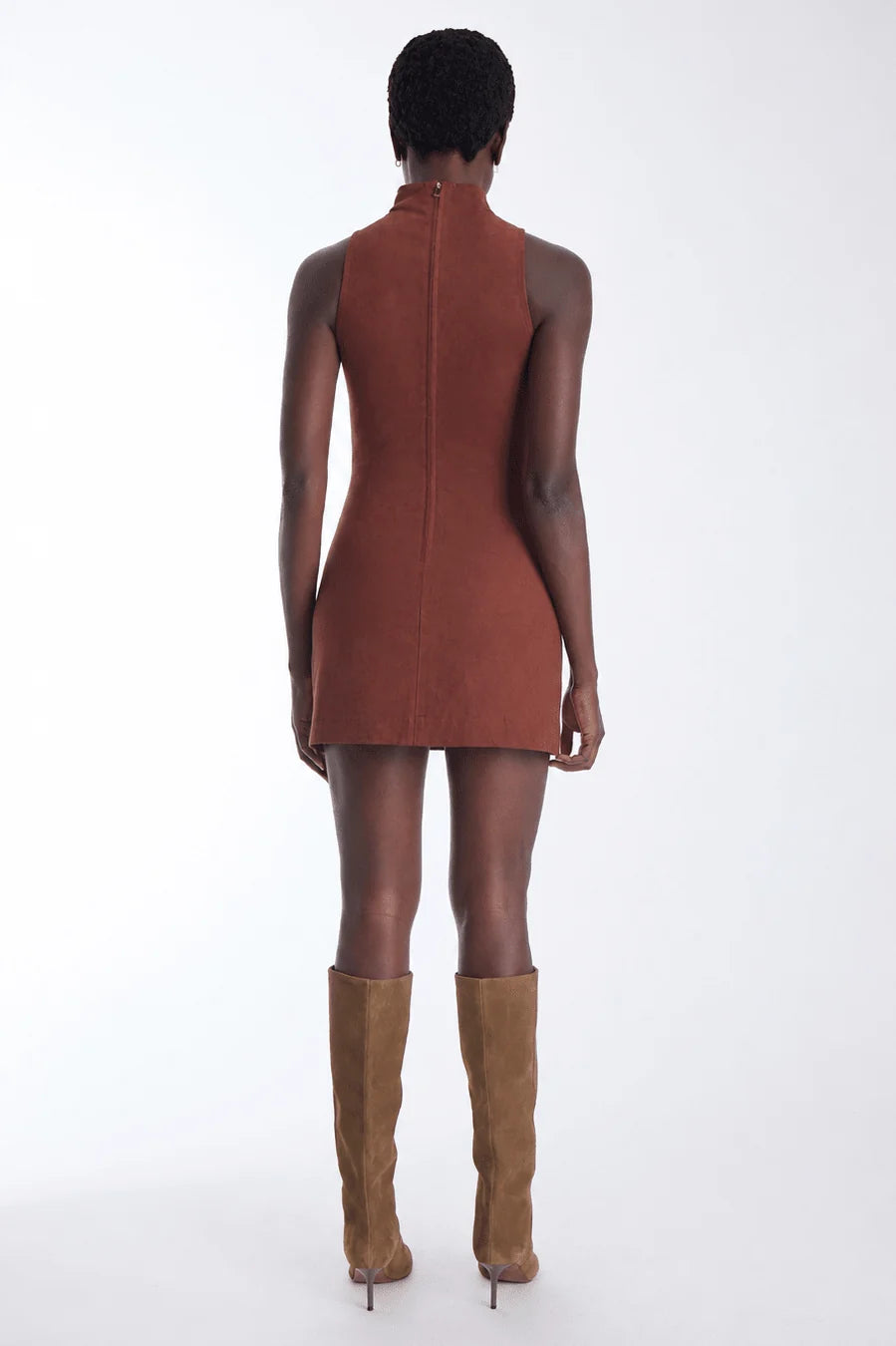 Kai Vegan Suede Mini Dress - Copper Cedar