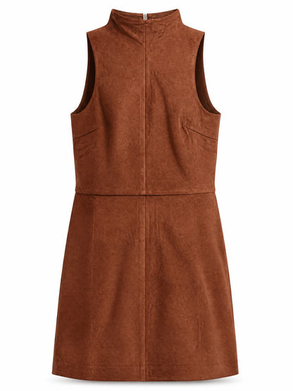 Kai Vegan Suede Mini Dress - Copper Cedar