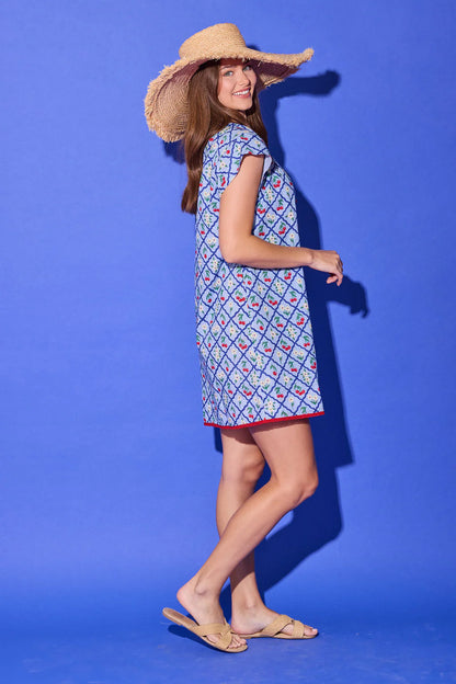 Tucker Dress - Light Blue Cherry