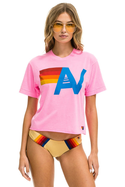 Aviator Nation - Logo Boyfriend Tee - Neon Pink