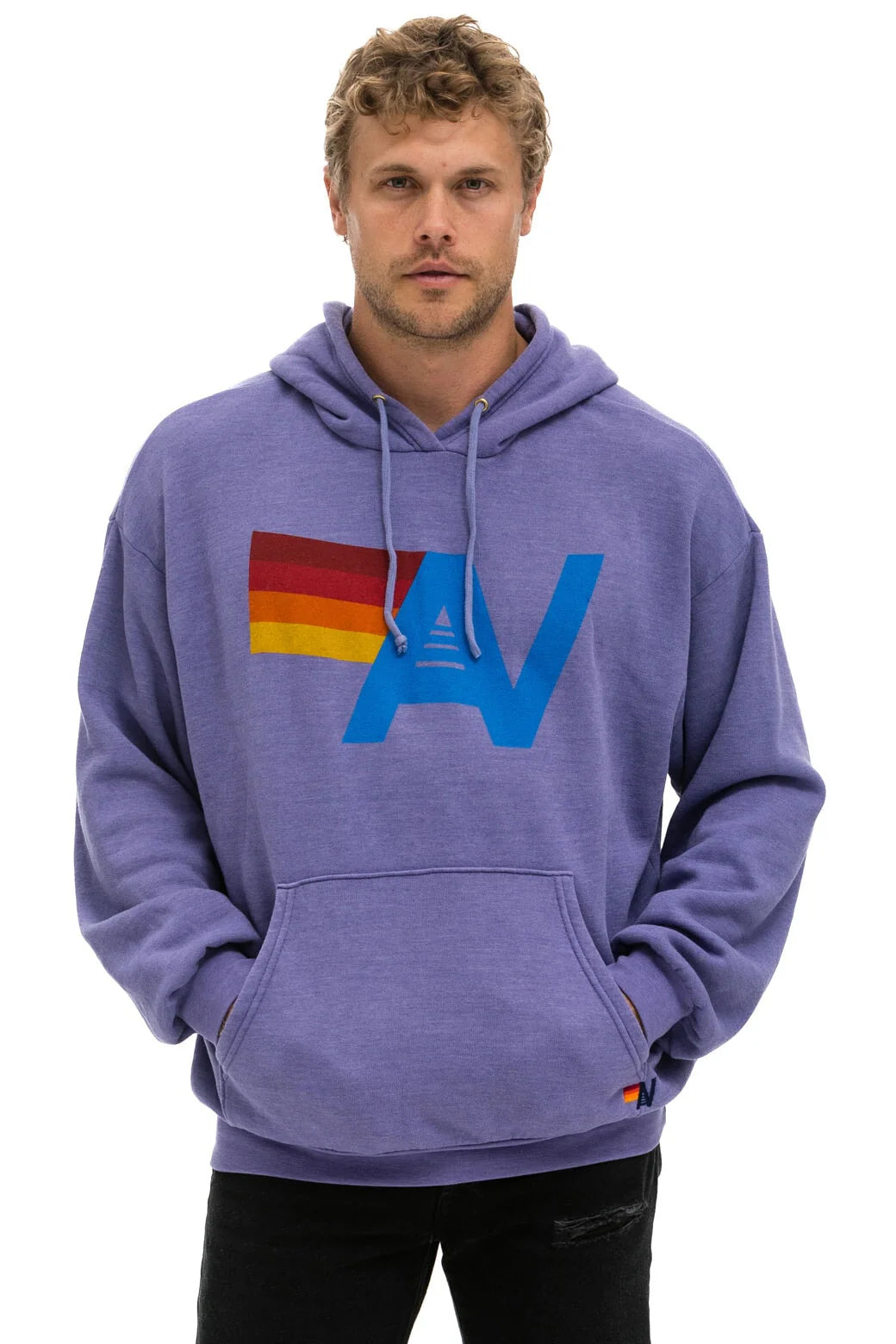 Aviator Nation - Logo Pullover Relaxed Hoodie - Lavender