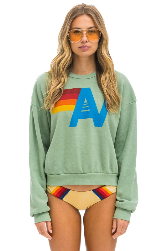 Aviator Nation - Logo Relaxed Crew Sweatshirt - Sage