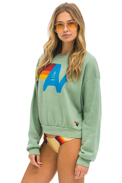 Aviator Nation - Logo Relaxed Crew Sweatshirt - Sage