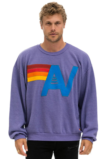 Aviator Nation - Logo Stitch Relaxed Crew Sweatshirt - Lavender