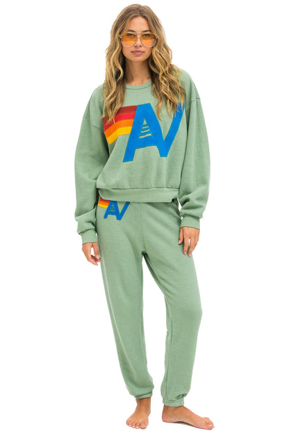 Aviator Nation - Logo Stitch Relaxed Crew Sweatshirt - Sage