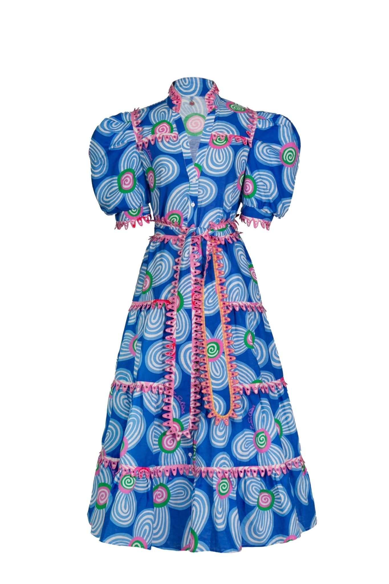 Celia B - Lottie Dress - Acid Flowers Blue