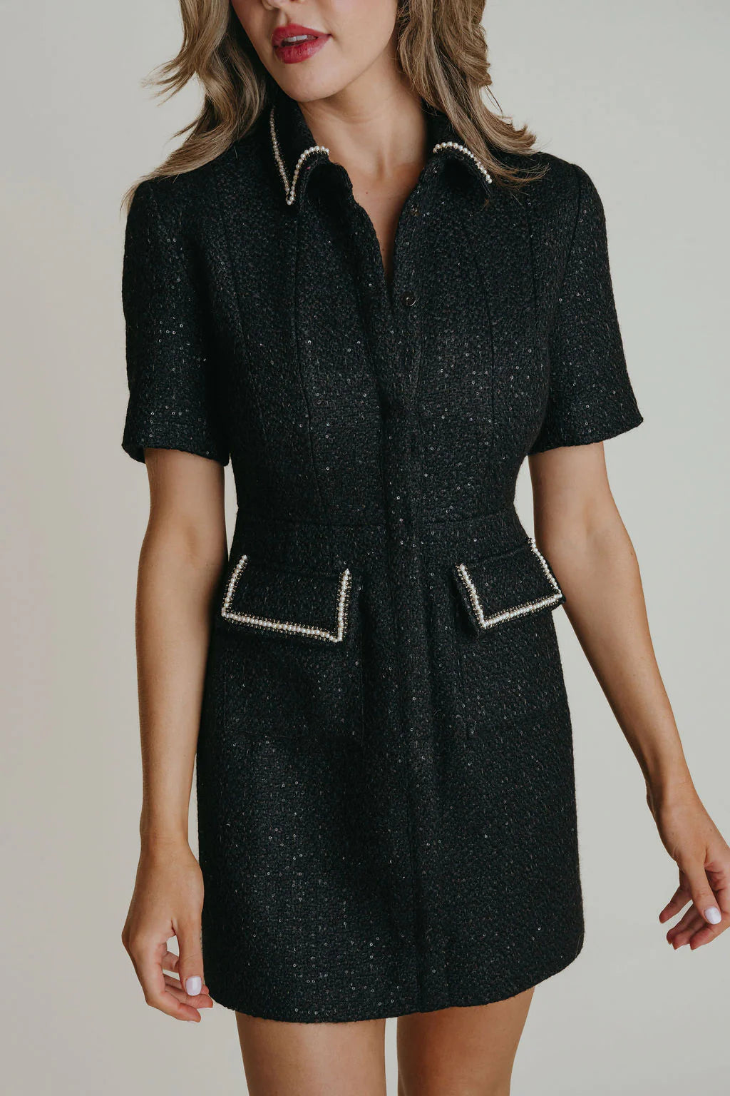 Coco Dress - Black Tweed