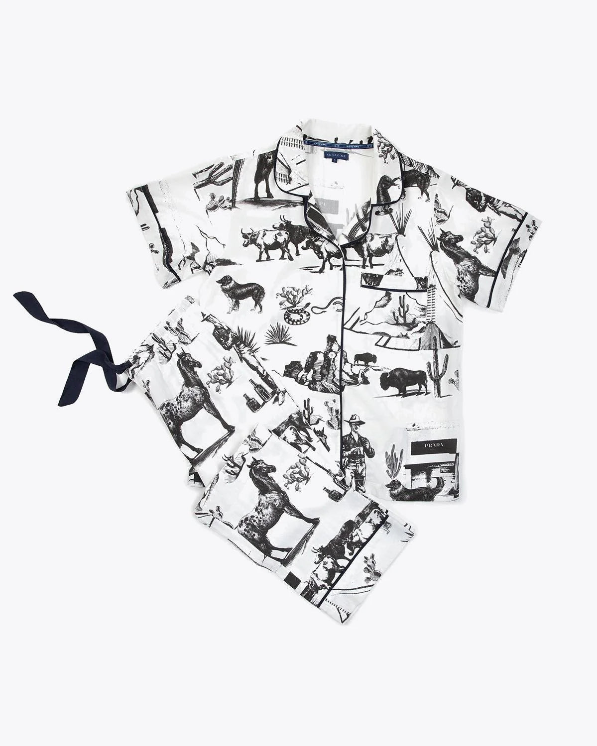 Marfa Toile Pajama Pants Set - Black