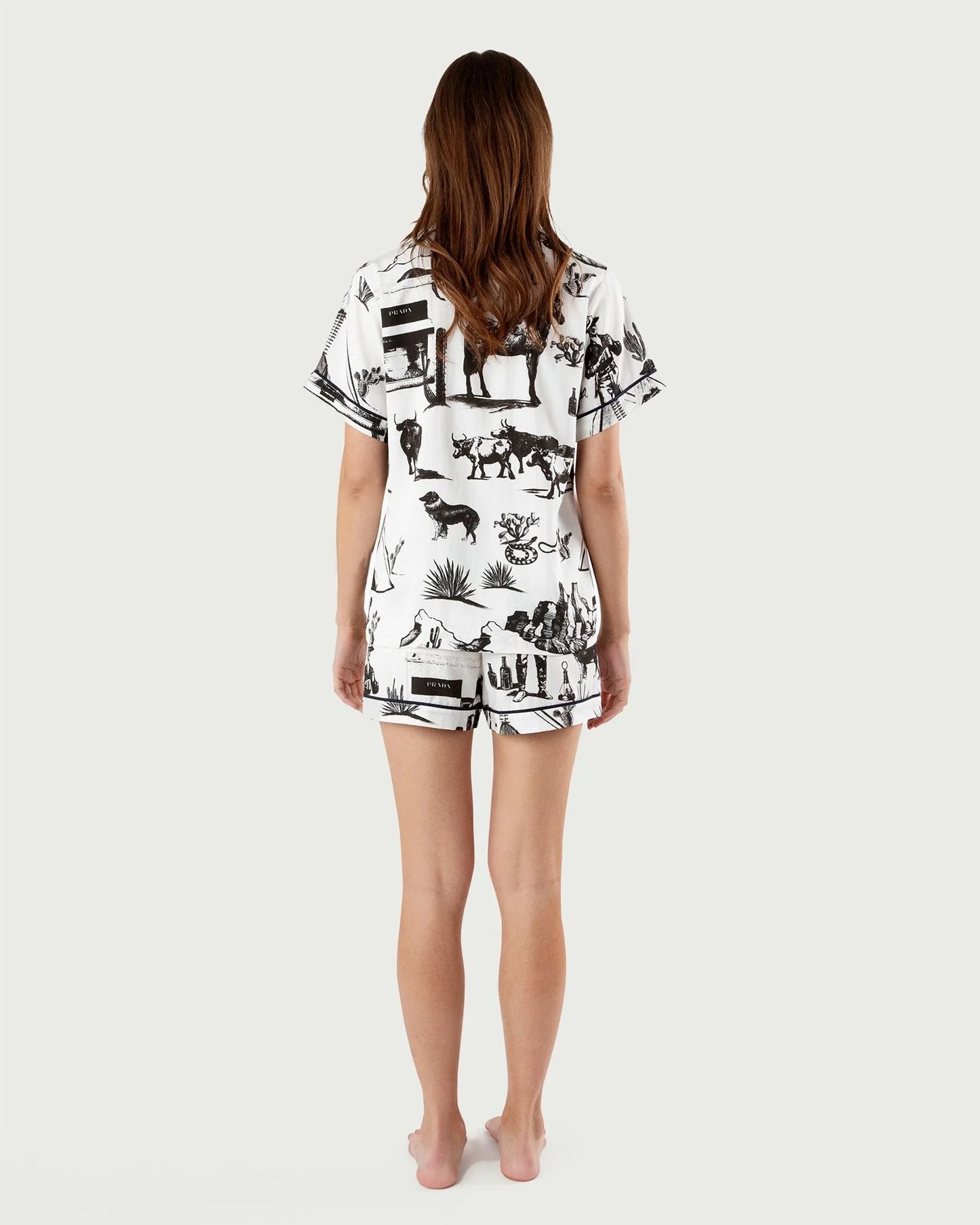 KATIE KIME - Marfa Toile Pajama Shorts Set - Black