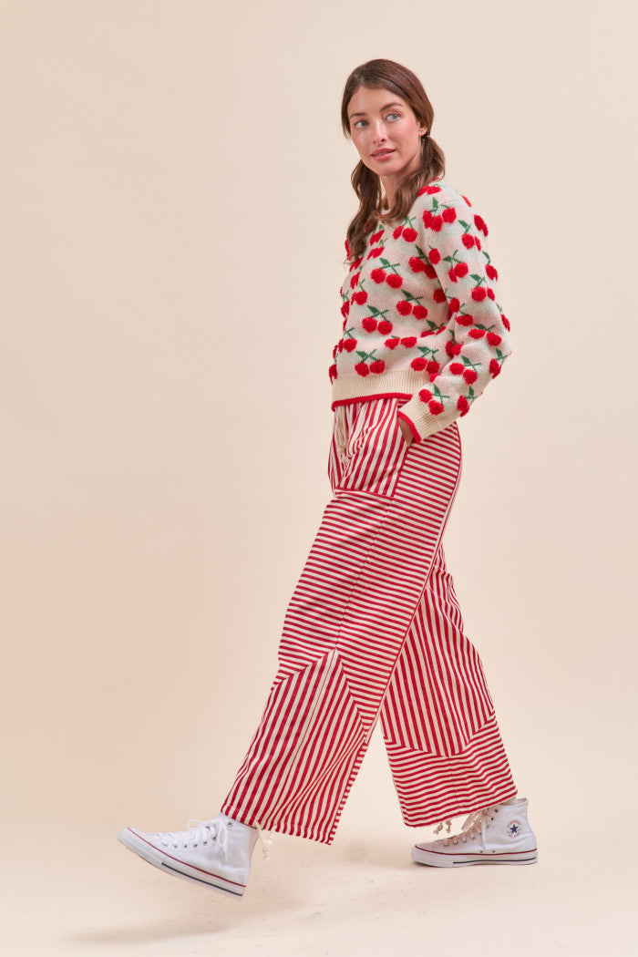 Cherry Sweater - Ivory/Red Multi