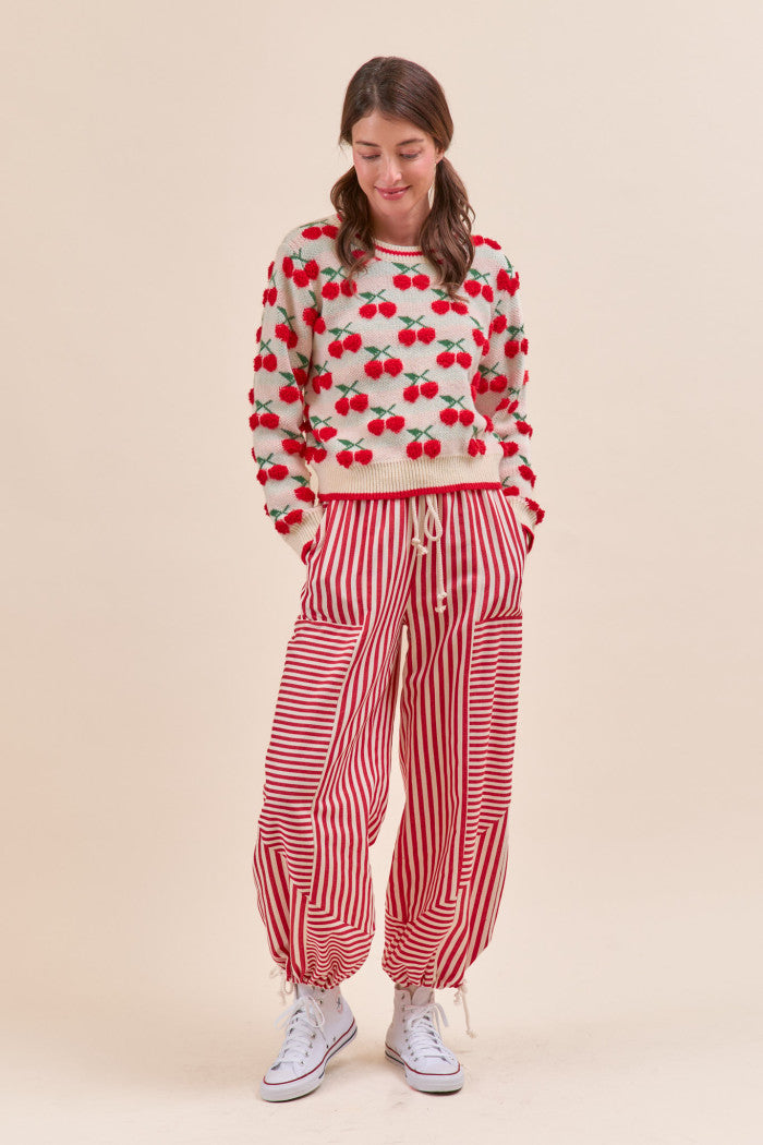 Cherry Sweater - Ivory/Red Multi