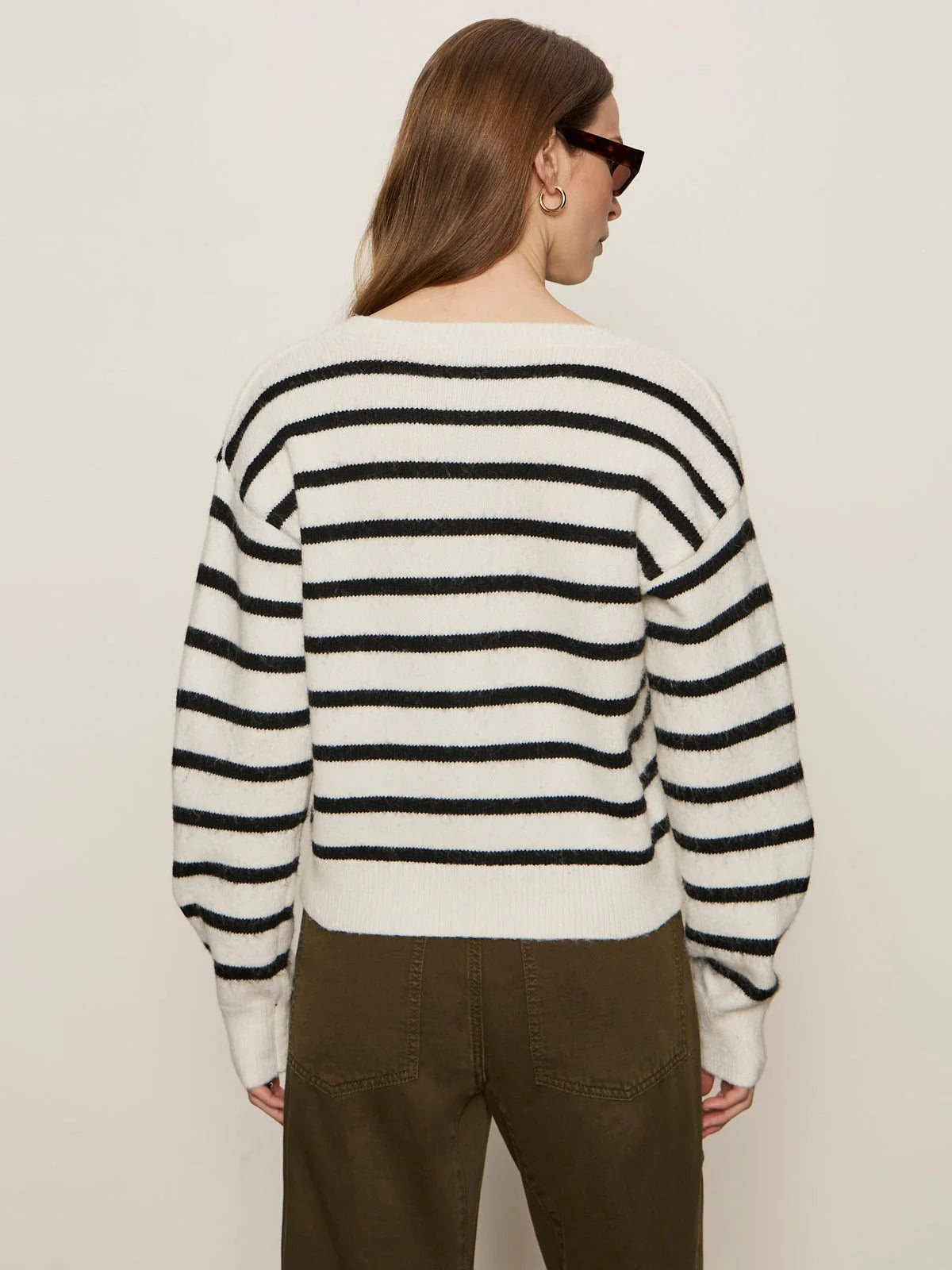 Must Have Cardi - Chalk With Black Stripe