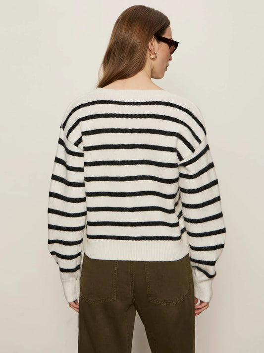 Must Have Cardi - Chalk With Black Stripe