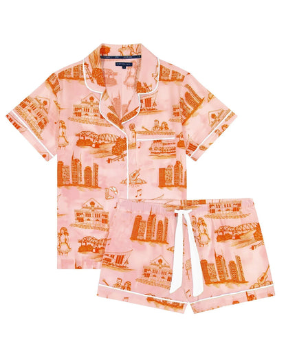 KATIE KIME - Nashville Toile Pajama Shorts Set - Pink