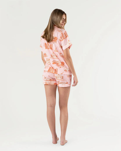 KATIE KIME - Nashville Toile Pajama Shorts Set - Pink