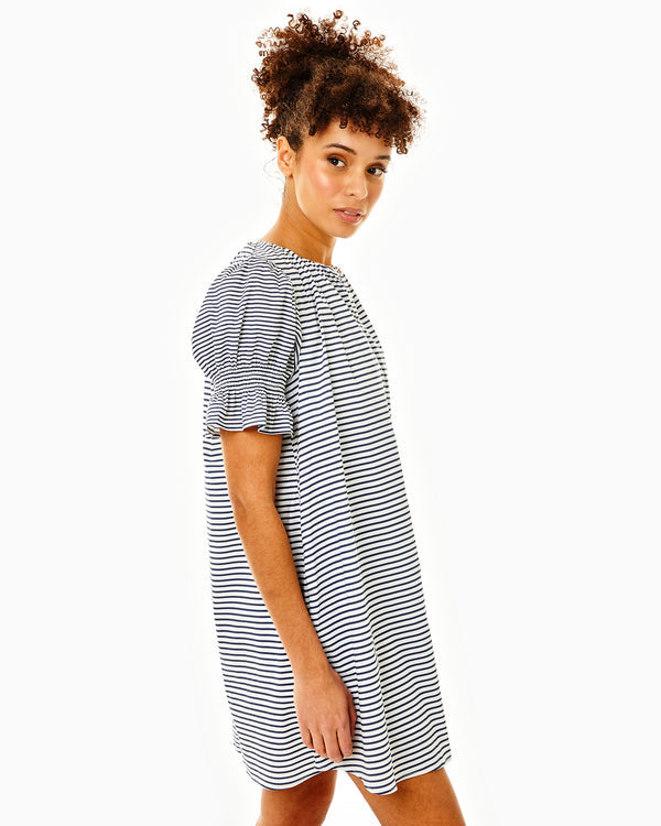 Addison Bay - Newport Dress - Super White/Navy Stripe