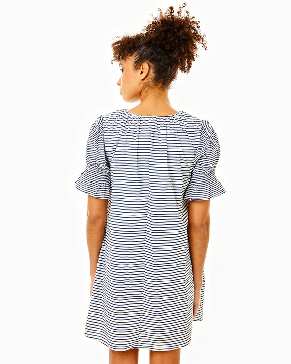 Addison Bay - Newport Dress - Super White/Navy Stripe