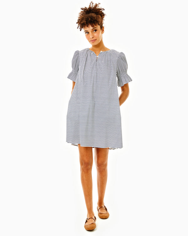 Addison Bay - Newport Dress - Super White/Navy Stripe