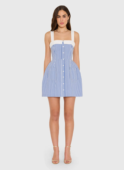 Mindy Dress - Blue Ivory