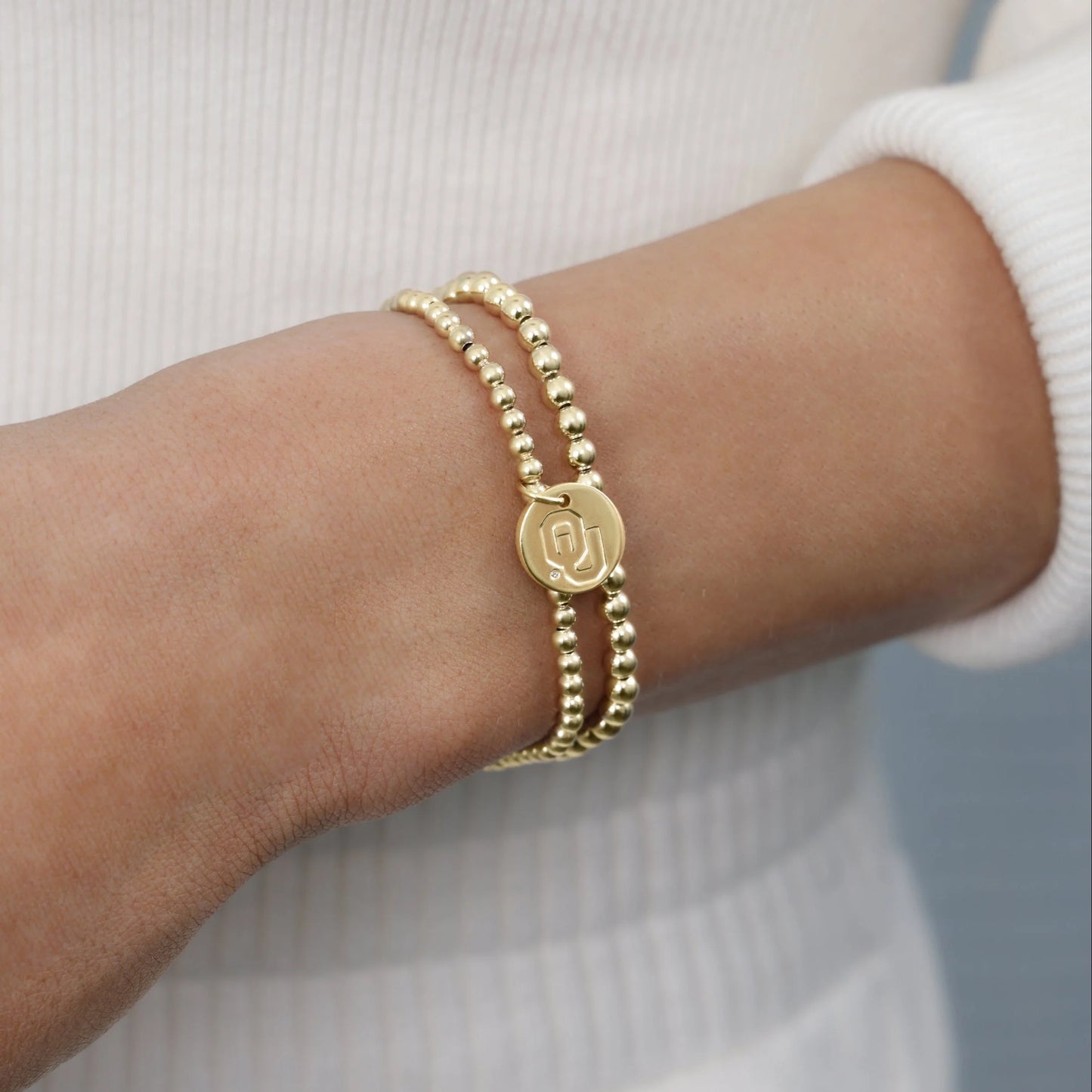 eCollegiate Classic Gold 3mm Bracelet - Oklahoma Disc