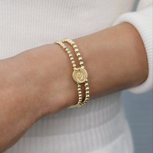 eCollegiate Classic Gold 3mm Bracelet - Oklahoma Disc