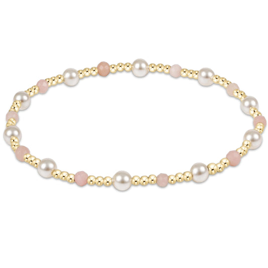 eNewton - Pearl Sincerity Pattern 4mm Bead Bracelet - Pink Opal