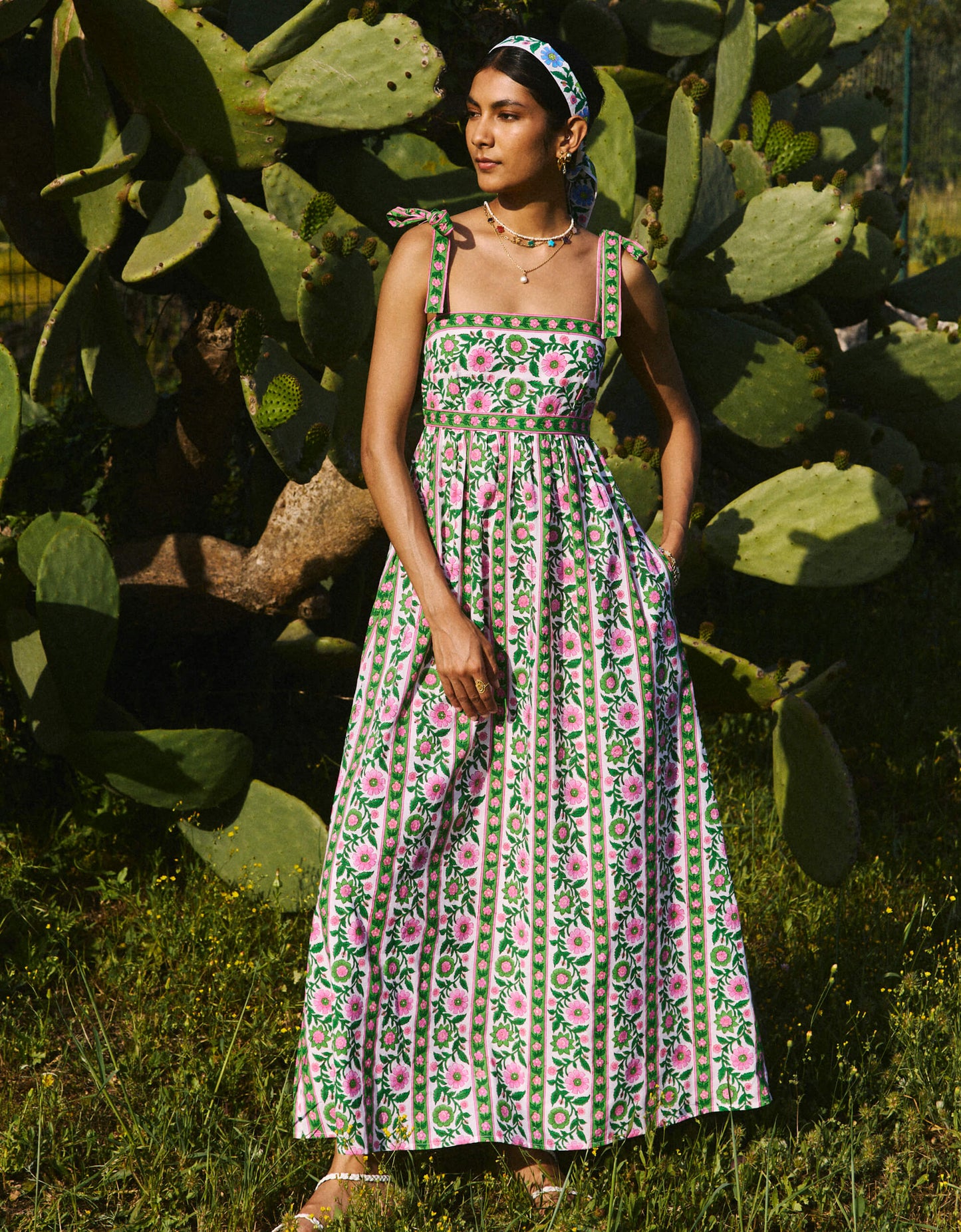 Emerald Border Mykonos Dress
