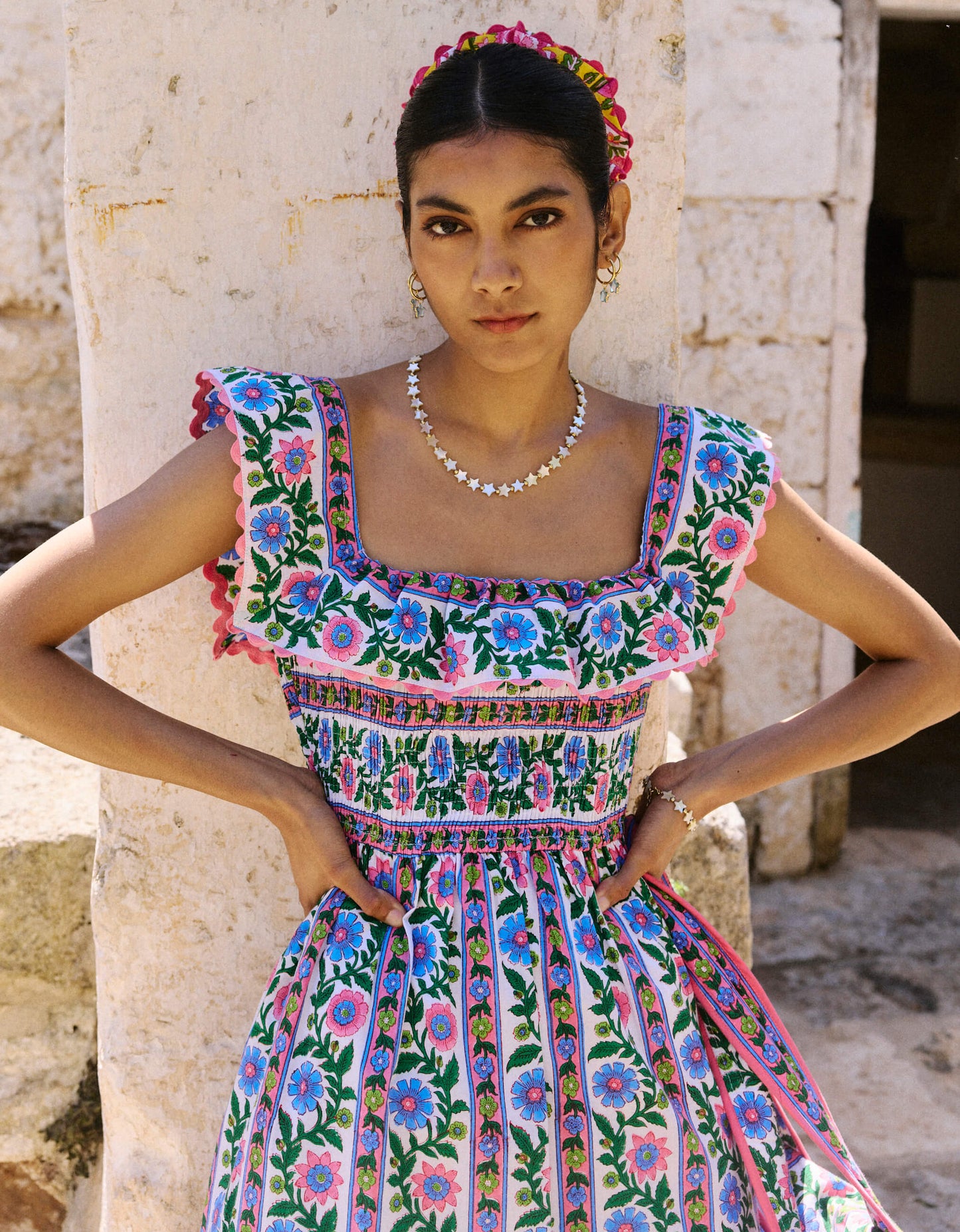 Folk Border Carrie Dress
