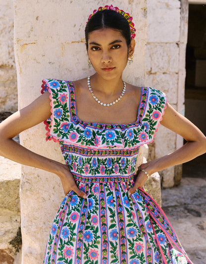 Folk Border Carrie Dress