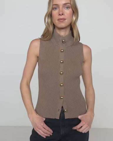 Ira Sweater Vest - Biscotti