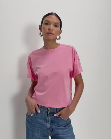 Ada Button Tee - Quartz