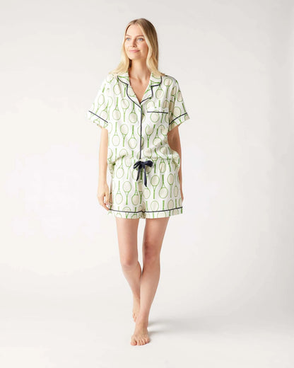 KATIE KIME - Tennis Time Pajama Shorts Set - Green