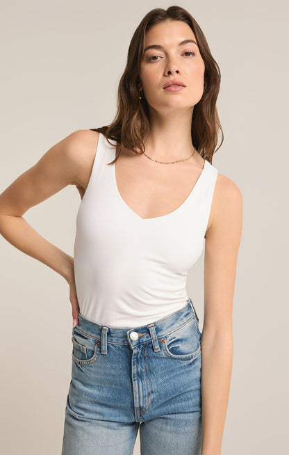 Z SUPPLY - Avala V-Neck So Smooth Top - White