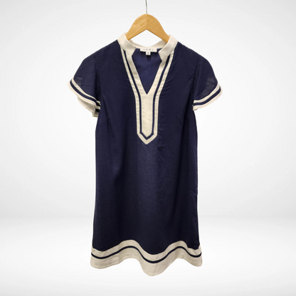 Flutter Sleeve V-Neck Dress - Navy - Spinout