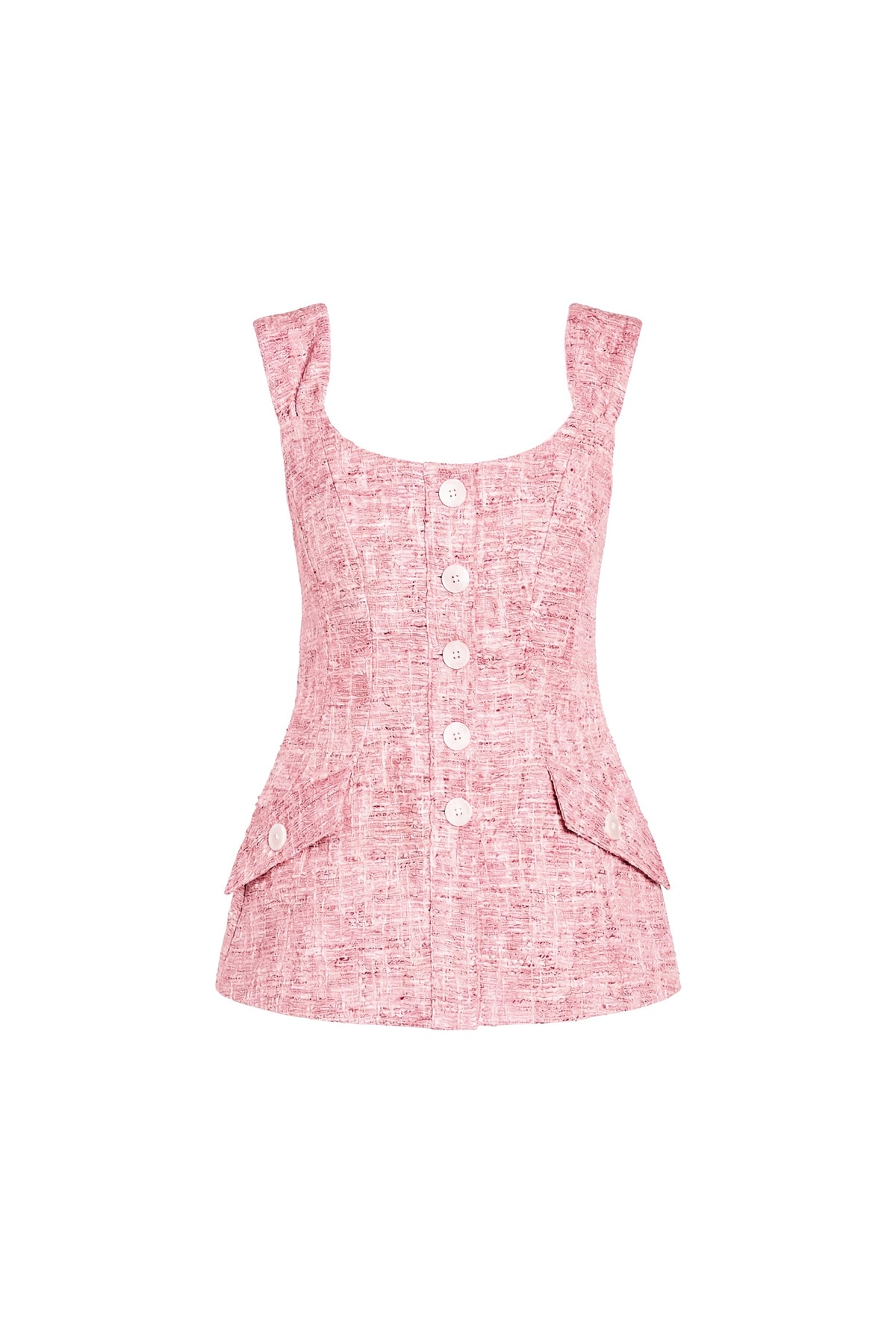 Amoretta Top in Palmira Tweed  - Red Ivory