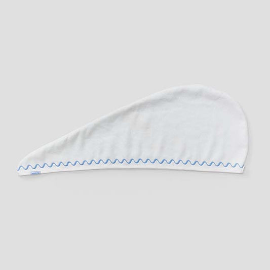 Hair Towel - Blue Embroidered Towel
