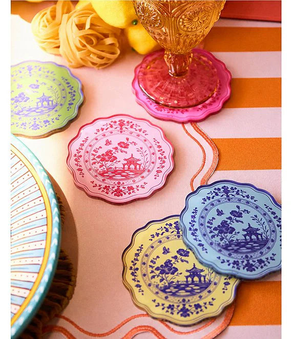 Garden Party Acrylic Coasters - Set of 4