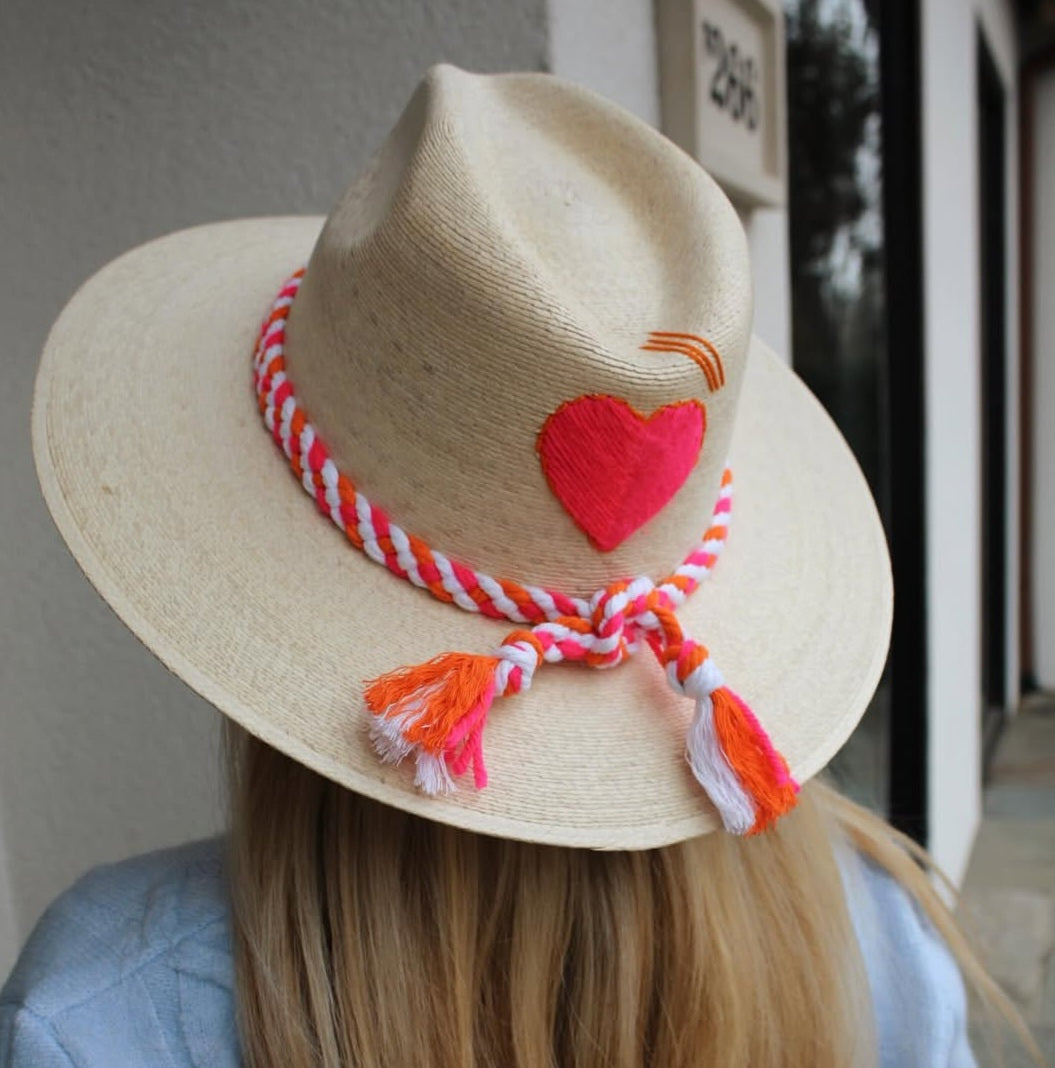 Hot Pink Heart Palm Hat
