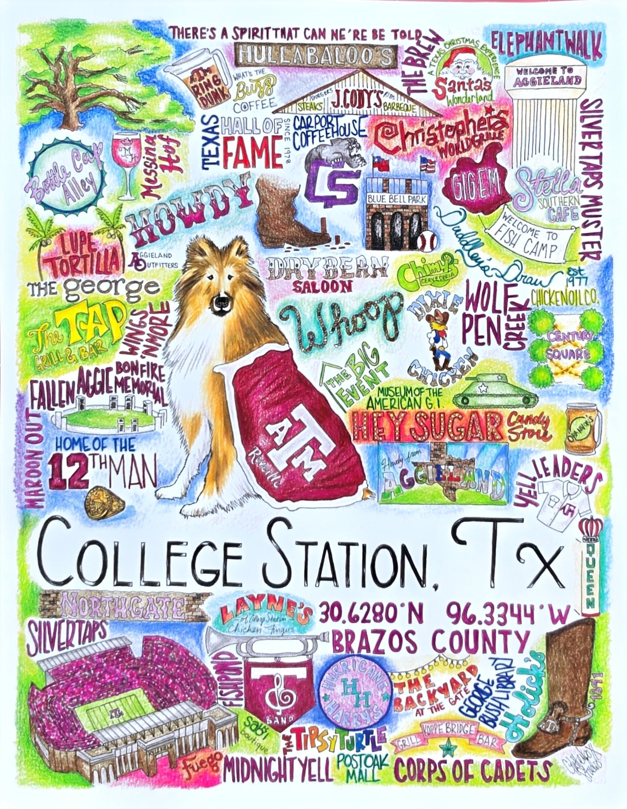 GLITTERBOXX - Hometown Print - College Station, TX