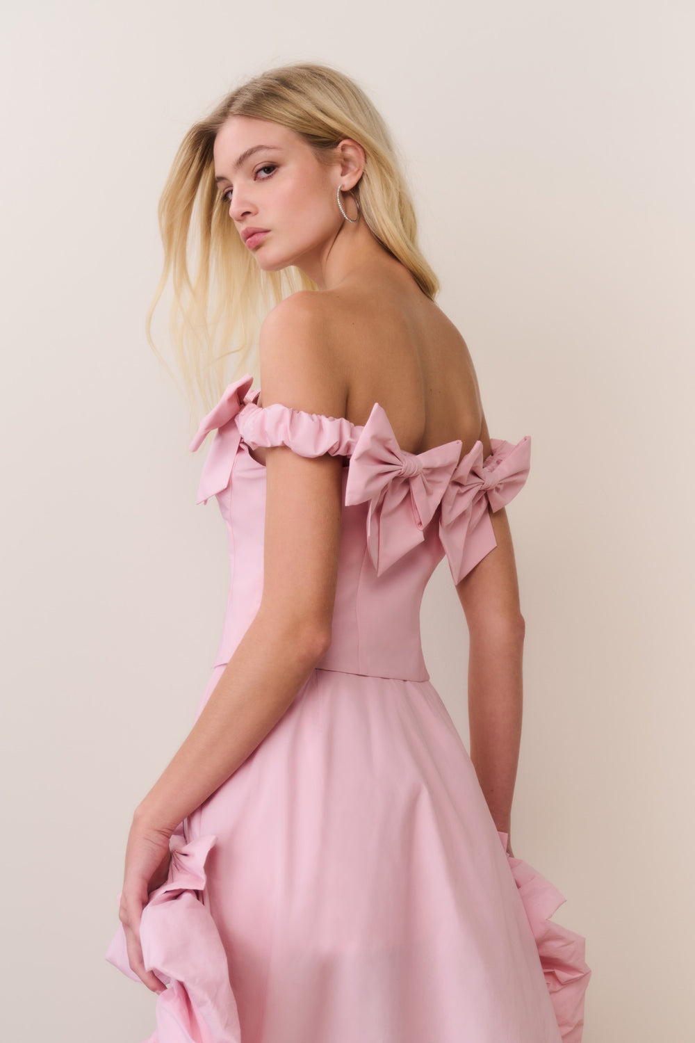 Winston Silk Taffeta Bow Top - Pink