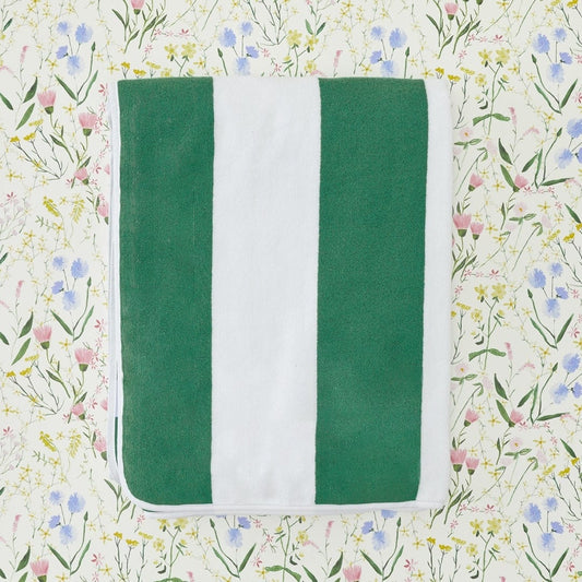 Beach Towel - Green Cabana Stripe