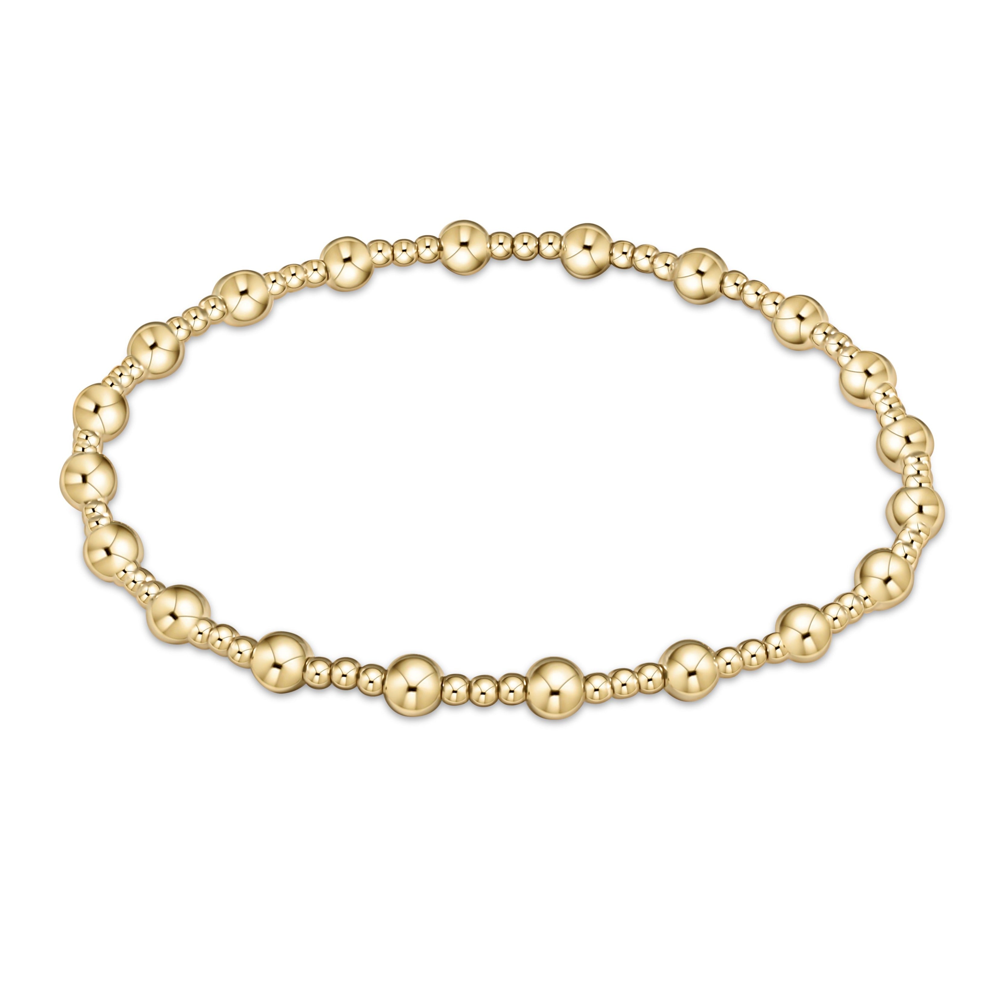 Extends - Classic Sincerity Pattern 4mm Bead Bracelet - Gold