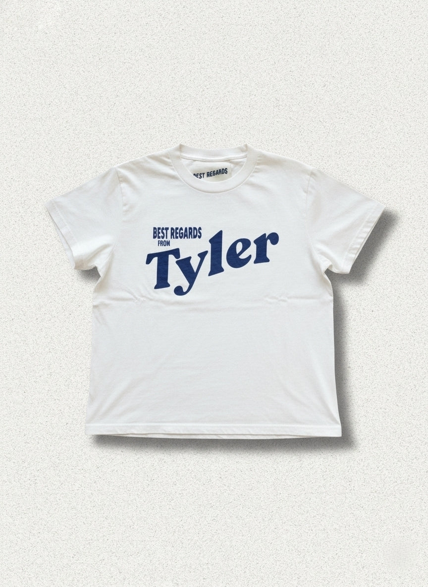 Tyler Postcard Souvenir Baby Tee - Cream