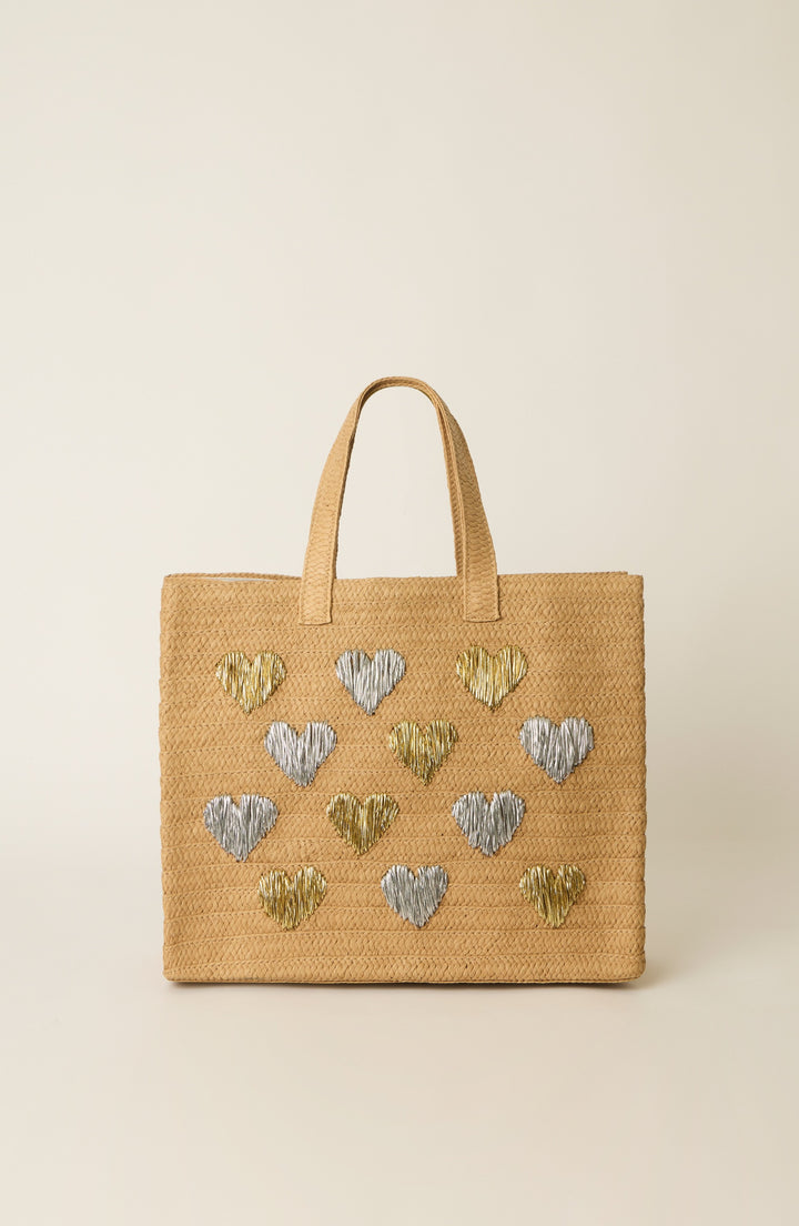 Be Mine Tote - Sand Metallics